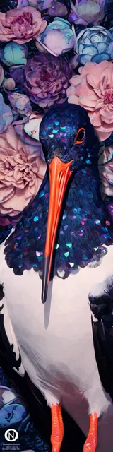 Free bird bookmark featuring a bird with a sequin-style neck